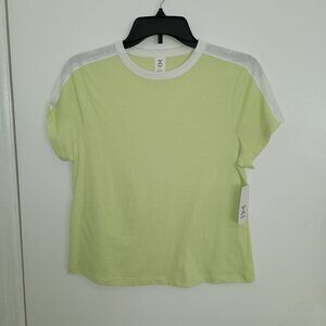 NWT Xersion lime green white tshirt size S